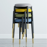 化妝椅 北歐餐椅圓凳子靠背簡約家用餐桌化妝小椅子鐵藝餐凳現代輕奢餐廳『XY11077』