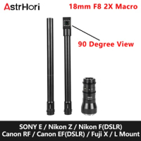 AstrHori 18mm F8 APS-C 90 Degree 2X Macro Probe Lens for Fuji X Nikon Z Nikon F Sony E Canon RF EF Panasonic Olympus Leica L