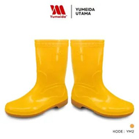 Yumeida YM-2 - Sepatu Boot Pria Wanita Karet Anti Slip Air 38 Kuning