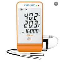 เครื่องตรวจ เครื่องบันทึกข้อมูลความชื้น อุณหภูมิ หน้าจอขนาดใหญ่ Elitech GSP-6  สัญญาณเตือนด้วยเสียงแ