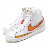 Nike 休閒鞋 Blazer Mid 77 運動 男鞋 基本款 簡約 皮革 高筒 質感 穿搭 白 橘 DA7233100