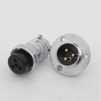 GX25 2 3 4 5 6 7 8 10 12 Pin Connector IP67 Waterproof Road Female Sockets Threaded Coupling Male Plug Solder Pins Welding Cable