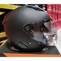 HELM INK METRO 2 SOLID ORIGINAL - Half Face - Double Visor - SNI DOT - M L XL L Black Doff