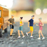 Sport Resin Figures of People 1/87 Figures Mini Dollhouses People Models 1/87 Scale Figures for Architectural Railway Layout