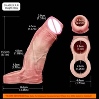 Realistic Pe nis Sleeve Size S M L XL Silicone Open-ended Di ck Sheath Ring Realistic Hollow Dildos