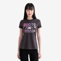 【Roots】Roots女裝- NATURE ATHLETICS SLIM 短袖上衣(碳黑色)