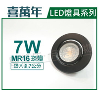 喜萬年 LED 7W 6500K 白光 全電壓 黑殼 可調式 7cm 崁燈(億光光源) _ SL430002E