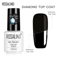 ROSALIND Gel Polish Diamond Top Coat UV Lamp Gel Soak Off Reinforce 7ml Long Lasting Nail Art Manicure Gel Lak Varnish Primer