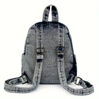 Japanese Style Simple Fashion Backpack for Women 2024 New Retro Denim Student School Bag Travel Smal