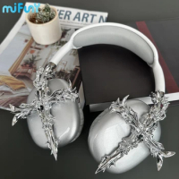 Mifuny Airpods Max Cases cover Silver Cross Headphone Case Decoration Headphone Case Accessories Suitable for Airpods Max Y2K