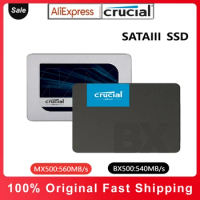 Crucial MX500/BX500 Hard Disk Drive SATA3 SSD 500GB 1TB 2TB 2.5'' Solid State Drive for Dell Lenovo Asus Laptop Desktop