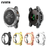 FIFATA Protector Shell Case For Garmin Fenix 5S 5 5X Plating Cover Smart Watch Screen Protective Case For Garmin Fenix 5X 5 5S