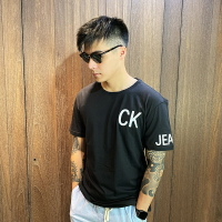 美國百分百【全新真品】 Calvin Klein T恤 CK 短袖 T-shirt 短T LOGO 黑色 BJ04
