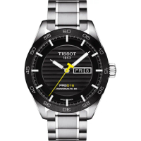 【TISSOT 天梭】PRS516 系列時尚機械錶-黑/42mm 送行動電源 畢業禮物(T1004301105100)