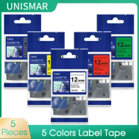 5PCS 6/912mm 231 Label Tape for Brother Lamination Label 221 211 131 631 Compatible for Brother D400 PT-D210 PT-H110 Label Maker