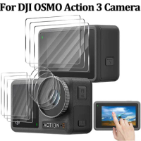 Lens Screen Protector for DJI OSMO Action 3 Camera Tempered Glass Cover 9H HD Scratch Protection Film for DJI OSMO Action 3