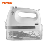 VEVOR Electric Hand Mixer 5-Speed 250 Watt Portable Electric Handheld Mixer with Turbo Boost Beaters Dough Hooks Storage Case