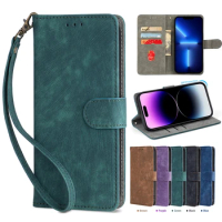 FOR Rakuten Hand 5G Leather Flip Case FOR SCHOK Volt SV55 SV55216 Case Plain Flip Faux Suede Card Phone Cover Capa