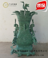 蓮鶴方壺酒器訂做青銅器工藝禮品擺件廣發青銅器婚慶影視道具出租