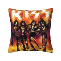 Kiss The Band-Rock Band Hard Rock Kiss Army Destroyer Home Sofa Car Waist Throw Pillowcase Kiss Fan 