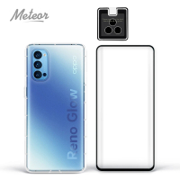 【Meteor】OPPO Reno4 Pro 手機保護超值3件組(透明空壓殼+3D鋼化膜+鏡頭貼)