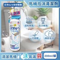 【日本Earth地球製藥】強效去垢除臭泡沫可倒噴馬桶噴霧清潔劑200ml/罐(泡泡潔廁洗劑慕斯馬桶座圈免治噴嘴)