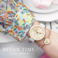 RELAX TIME LOVE 愛戀系列 陶瓷三眼女錶 -蜜糖玫(RT-91-2)