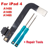 Brand USB Charging Port Flex For iPad4 A1458 A1459 A1460 Dock Plug Jack Socket Connector Data Charging Port Flex Full Screws Set