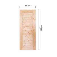 ประตูไม้สนนิวซีแลนด์ รุ่น CE04 ขนาด 80 x 200 ซม.สีธรรมชาติ (ไม่เจาะลูกบิด)