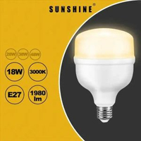 陽光 - [2件優惠裝]LED燈膽(大功率球泡) - 18W / E27大螺頭 / 黃光 3000K #LED燈泡 #LED大功率燈膽 (LTB-18E27W)