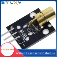 5Pcs KY-008 650nm Laser sensor Module 6mm 5V 5mW Red Laser Dot Diode Copper Head for Arduino
