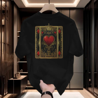 Kaos Pasangan HipHop Streetwear Musim Semi dan Panas, Kaos Berat Katun Amerika untuk Pria, Kaos Leng