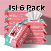 PAKET HEMAT 6PACK Tisu basah bayi baby wet wipes isi 80s Tissue non parfum non alkohol
