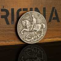 1935年英王喬治五世皇冠銀元銀幣 外國銀圓騎馬勇士硬幣古玩錢幣