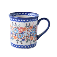 【波蘭陶】Vena 濃縮咖啡杯 水杯 茶杯 咖啡杯 馬克杯 250ml 波蘭手工製(蔚藍橙光系列)