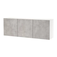 BESTÅ 上牆式收納櫃組合, 白色 kallviken/淺灰色 仿混凝土, 180x42x64 公分