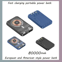 New Power Bank Fast Charging 80000mAhMagnetic Wireless Charger Portable External Auxiliary Battery Pack for IPhone Ect