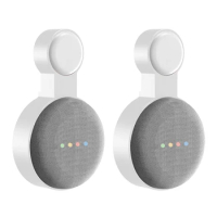 2Pcs Suitable For Google Audio For Google Nest Mini Wall Bracket Second Generation Socket Hanging Hanger Bracket-White