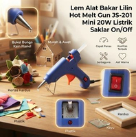 Alat Lem Bakar Lilin Hot Melt JS-201 Mini 20W Listrik Saklar Perekat Kuat Serbaguna Kerajinan Tangan
