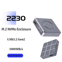 2230 NVMe SSD Enclosure, PCIe USB3.2 10Gbps อลูมิเนียม M.2แบบพกพาภายนอก2230กล่องรองรับ UASP TRIM ป้องกันการเขียน