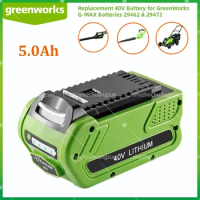 40V 18650 Li-ion Rechargeable Battery 40V 5000mAh for GreenWorks 29462 29472 29282 G-MAX GMAX Lawn Mower Power Tools Battery