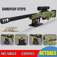 Military Blocks Guns AWM Sniper Rifle Weapon Building Blocks MOC Modern Gun Bricks Toys For Children Boys Gifts