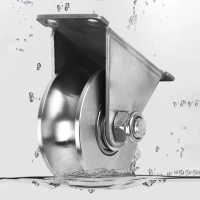 Bộ ròng rọc bánh xe cửa cổng, cửa trượt bằng inox 201, loại 16x48mm, Hình U, V, H tùy chọn (Khung có
