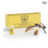 【TWG Tea】焦糖奶油紅茶包禮物組(焦糖奶油 南非國寶茶 15包/盒+茶碟+茶棒糖)