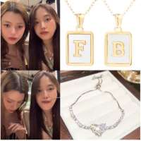 Thai Drama Pink Theory Freenbecky Same Couple Necklace Sister Baomeibao Freen LOVE Becky Letter Necklace Valentine's Day Gift