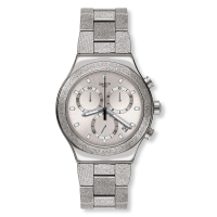 【SWATCH】Irony 金屬Chrono系列手錶 SILVER EXPLOSION 瑞士錶 錶 三眼 計時碼錶(43mm)