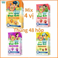 1 THÙNG 48 HỘP MIX 4 VỊ Sữa Trái Cây LOF Kun 110ml (Nho-Cam-Trái cây-Dâu) DATE MỚI