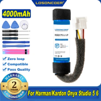 100% Original LOSONCOER 4000mAh ID997 Battery For Harman/Kardon HKOS6BLKSG HKOS6GRYSG Onyx Studio 5 6 CS-HKE500SL ID997 Speaker