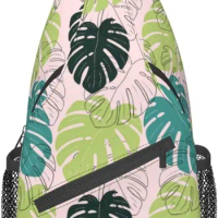 Hawaii Flower Floral Sling Bag Fashion Crossbody Backpack Shoulder Bag Chest Bag for Men Women Cycling Travel Casual Unisex