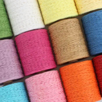 1 Roll Natural Raffia Yarn Knitting Paper Straw Yarn Hand Woven Crocheted Cap Thread Handmade Handbag Basket Material 3MM